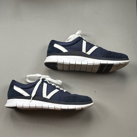 Vionic Nana Navy/White Sateen Lace up Sneakers - Picture 2 of 4